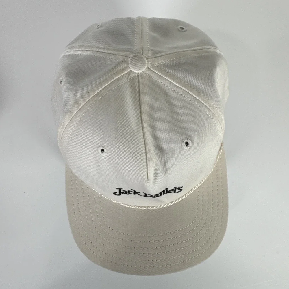 Vintage‎ New Era Jack Daniels Pro Model White Rope Snapback Hat Made In USA